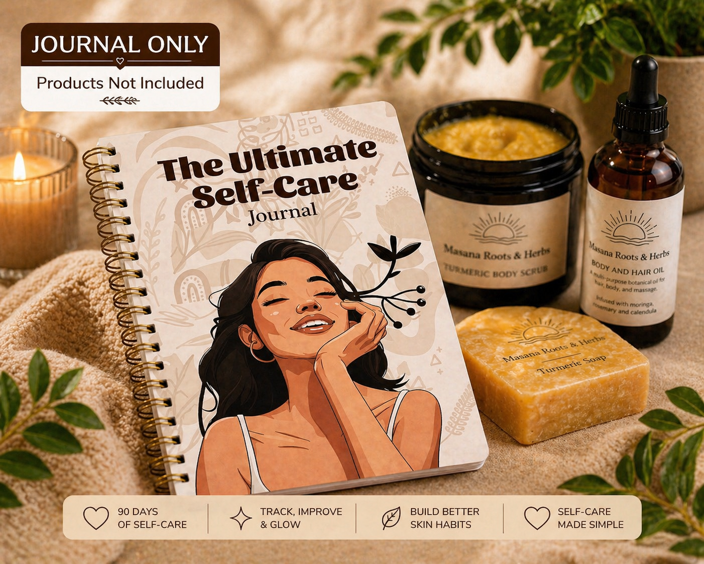 The Ultimate Self-Care Journal - 90-Day Skincare Tracker - Track your skincare routine, products & daily skin progress