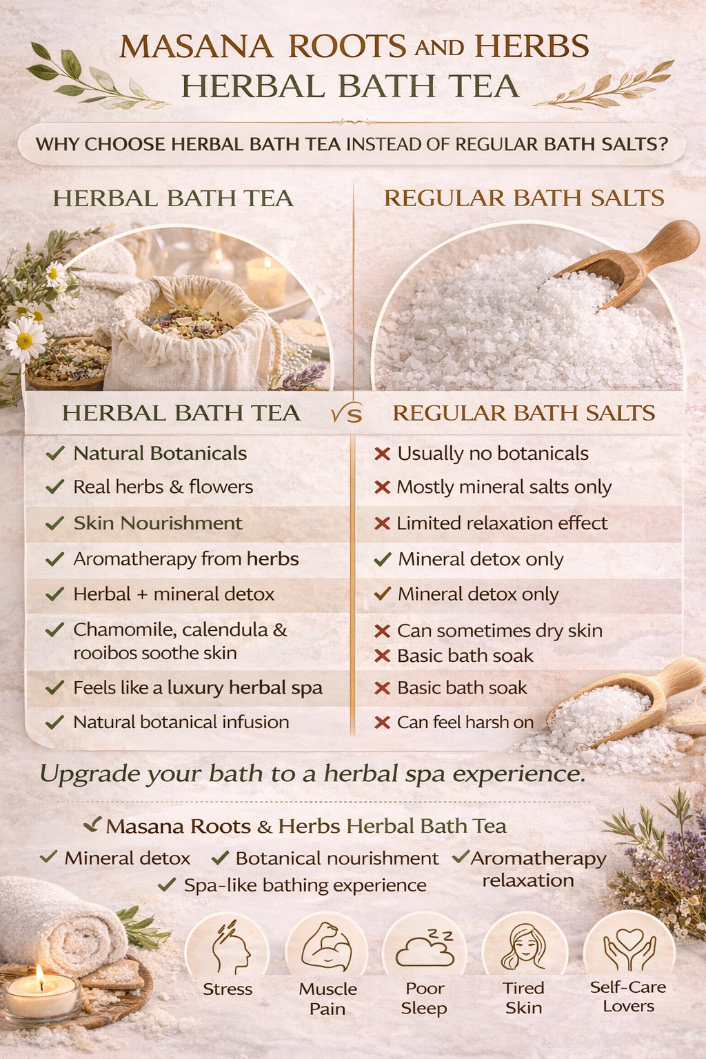 Herbal Bath Tea for Relaxation & Detox 755g | Natural Bath Soak South Africa | Masana Roots & Herbs