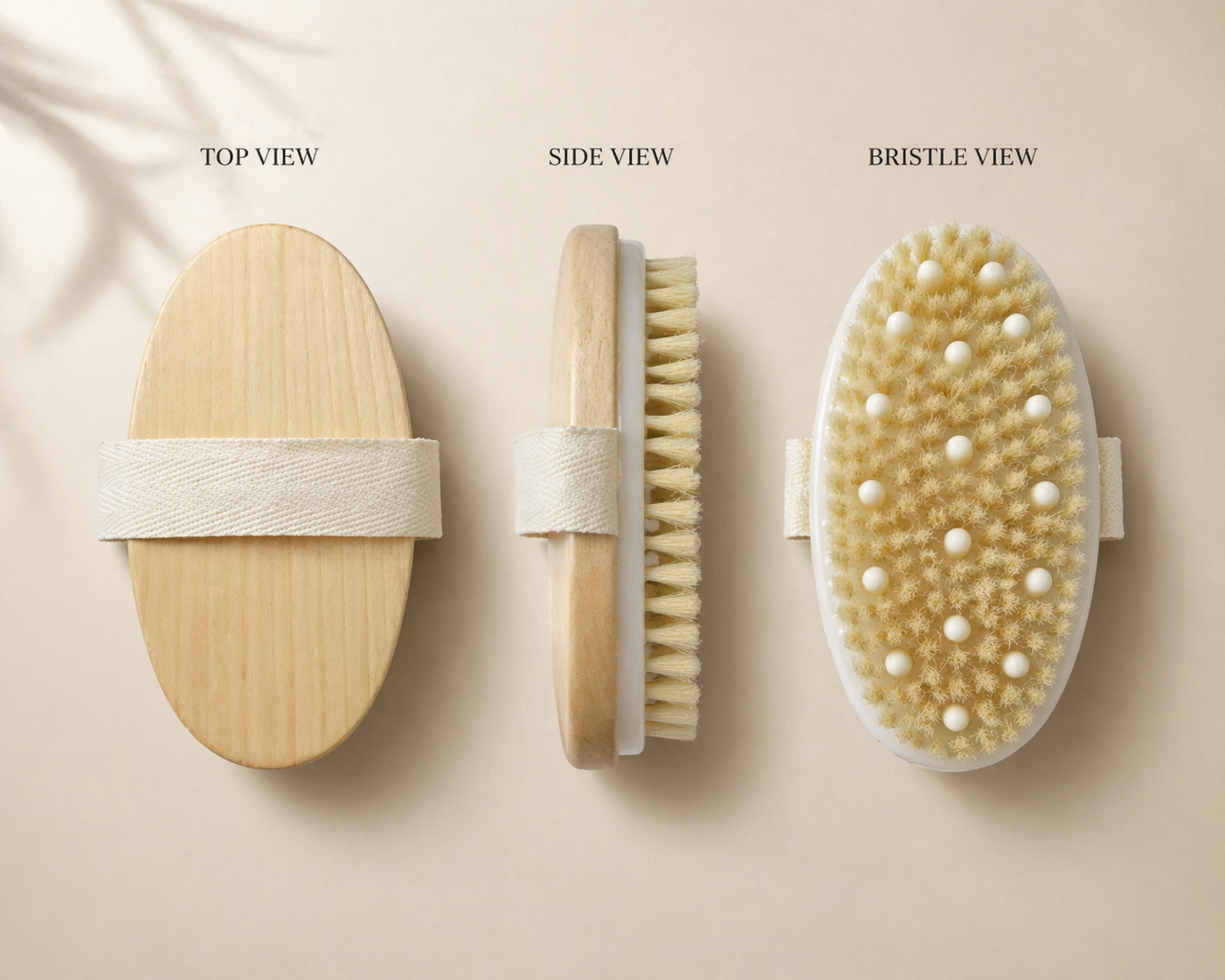 Body Dry Brush with Massage Nodes - Exfoliating & Circulation