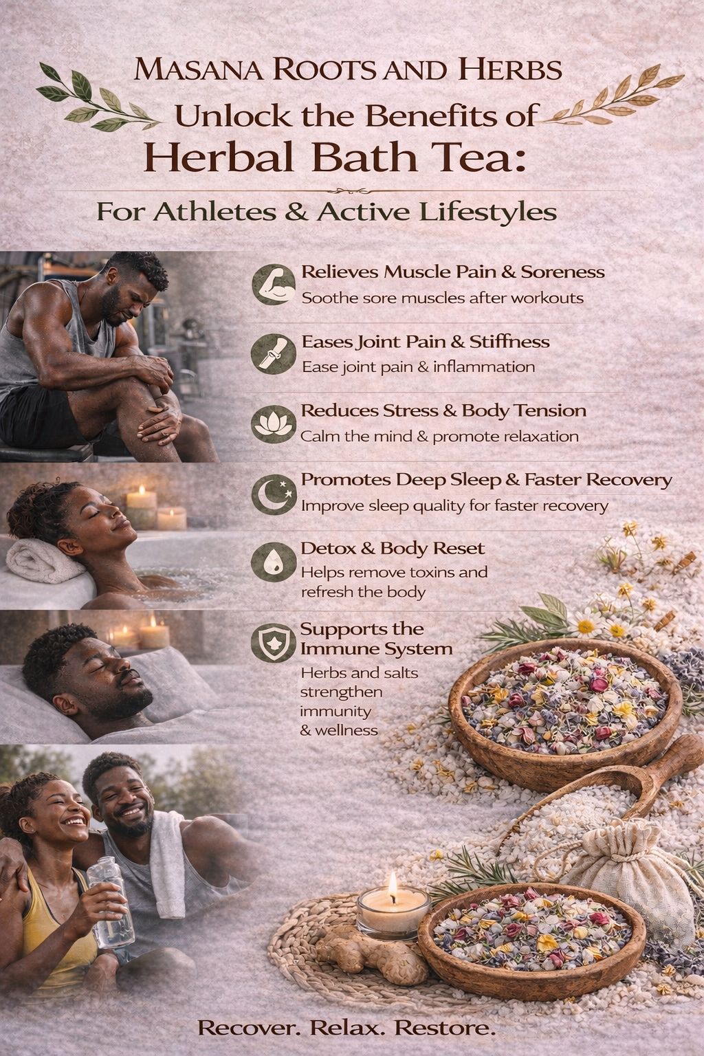Herbal Bath Tea for Relaxation & Detox 755g | Natural Bath Soak South Africa | Masana Roots & Herbs