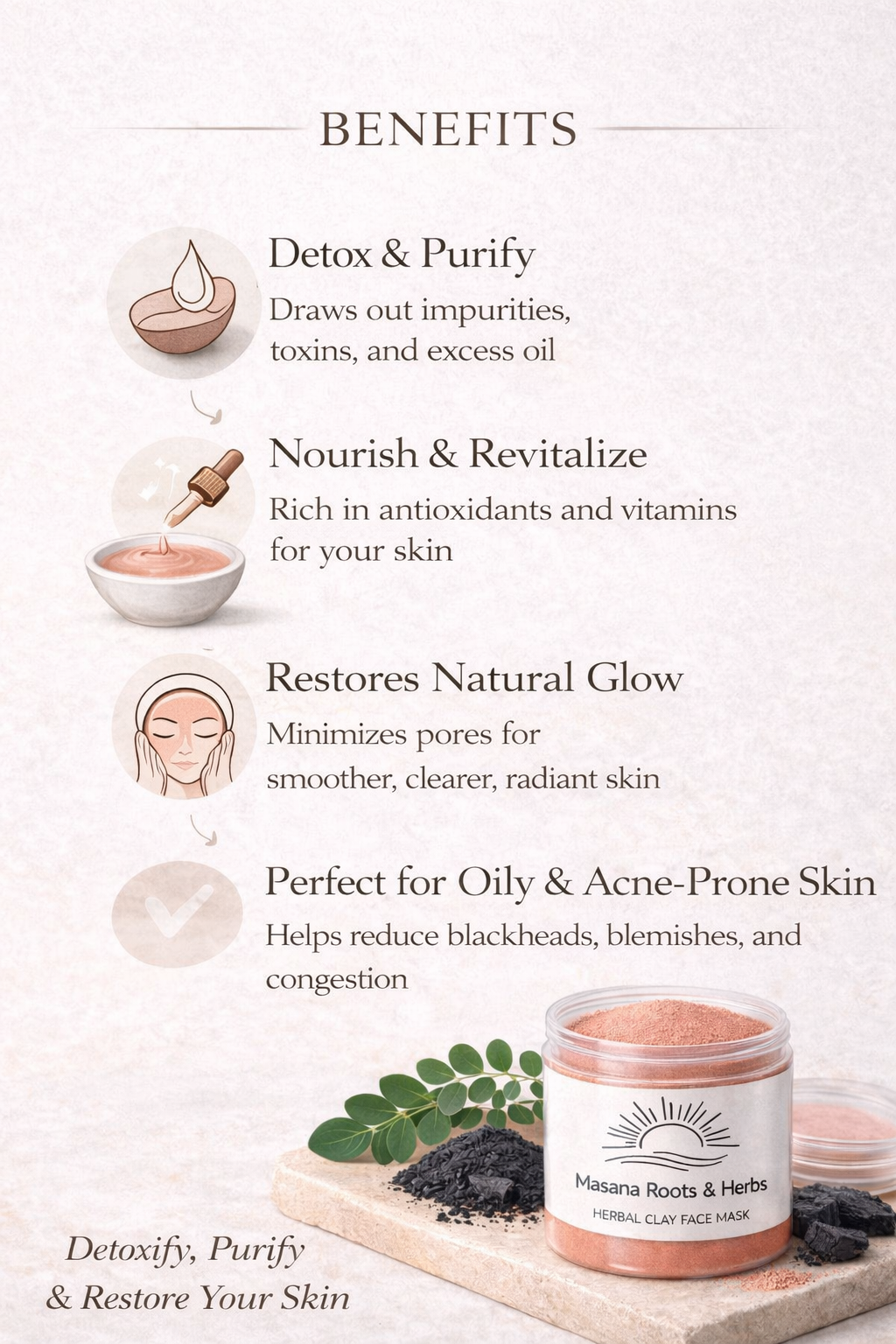 Ibomvu Clay Face Mask (Kaolin Clay) | Herbal Detox Mask for Acne & Oily Skin South Africa