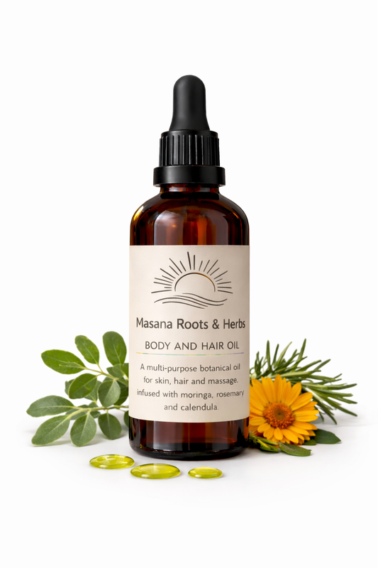 Body & Hair Oil for Growth & Moisture 100ml | Natural Hair Oil & Skin Oil South Africa | Masana Roots & Herbs