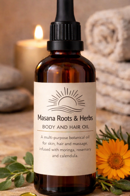 Body & Hair Oil for Growth & Moisture 100ml | Natural Hair Oil & Skin Oil South Africa | Masana Roots & Herbs