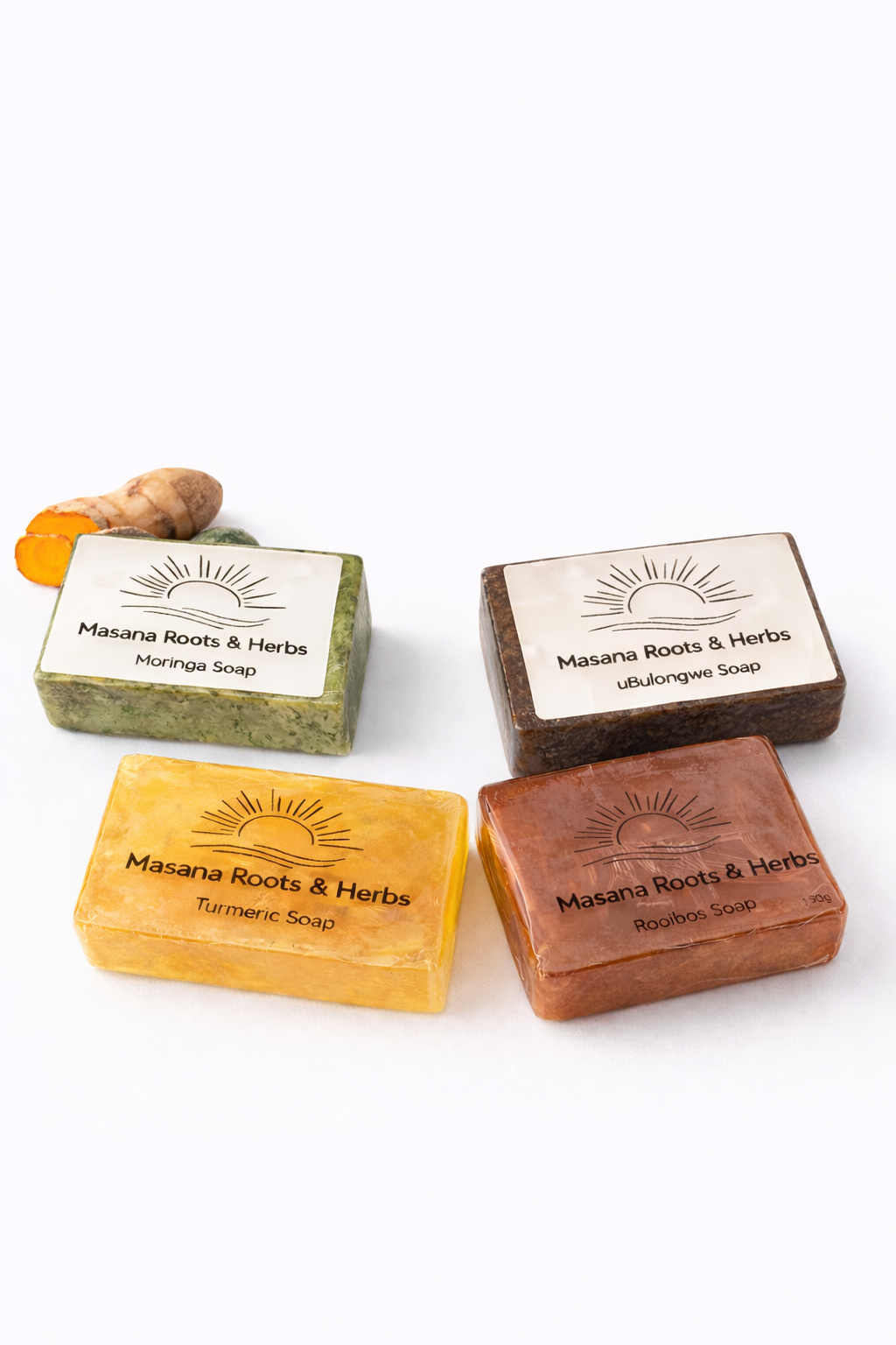 Natural Herbal Glycerine Soap Bar | Turmeric, Rooibos, Moringa & uBulongwe Soap for Clear Skin South Africa