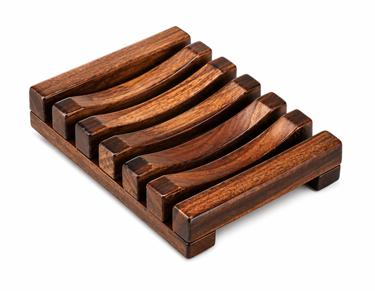 2-Pack Wooden Soap Dish - Self Draining - Soap Holder